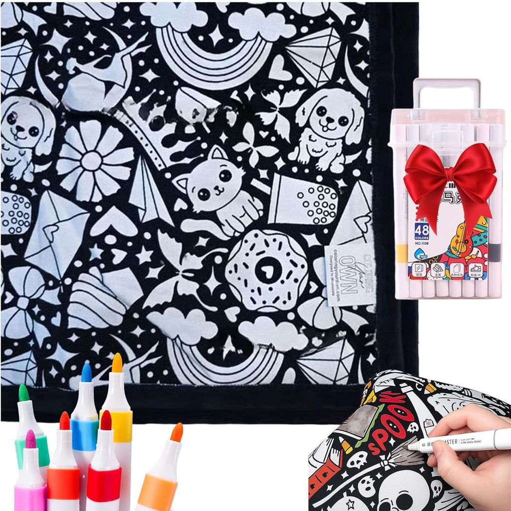 DIY Coloring Blanket With Markers