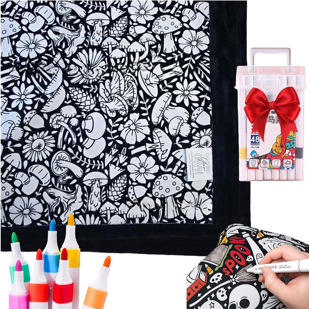 DIY Coloring Blanket With Markers
