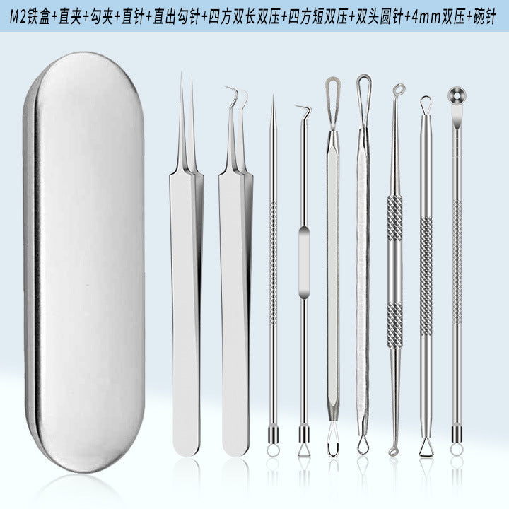 Stainless Steel Acne Clip Cell Clip Acne Needle Acne Squeeze Blackhead Whitehead Beauty Needle Multi-Piece Set Tool