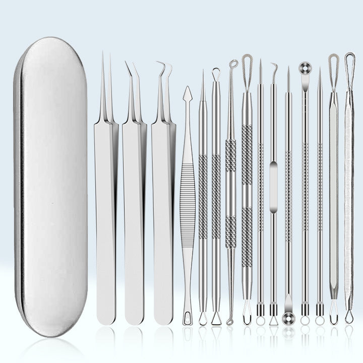 Stainless Steel Acne Clip Cell Clip Acne Needle Acne Squeeze Blackhead Whitehead Beauty Needle Multi-Piece Set Tool