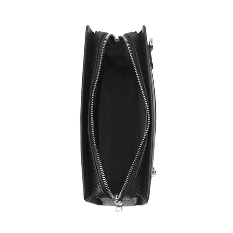 Men's Fingerprint Lock Clutch Bag, New Large-Capacity Business Clutch Bag Made of First-Layer Cowhide, Fashionable Anti-Theft Smart Lock Men's Bag