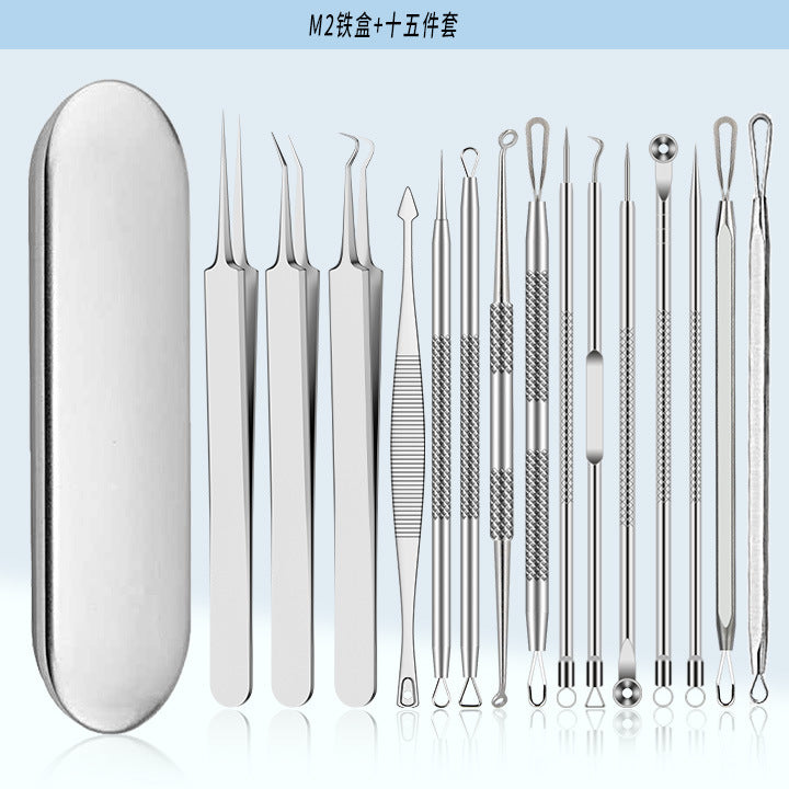 Stainless Steel Acne Clip Cell Clip Acne Needle Acne Squeeze Blackhead Whitehead Beauty Needle Multi-Piece Set Tool