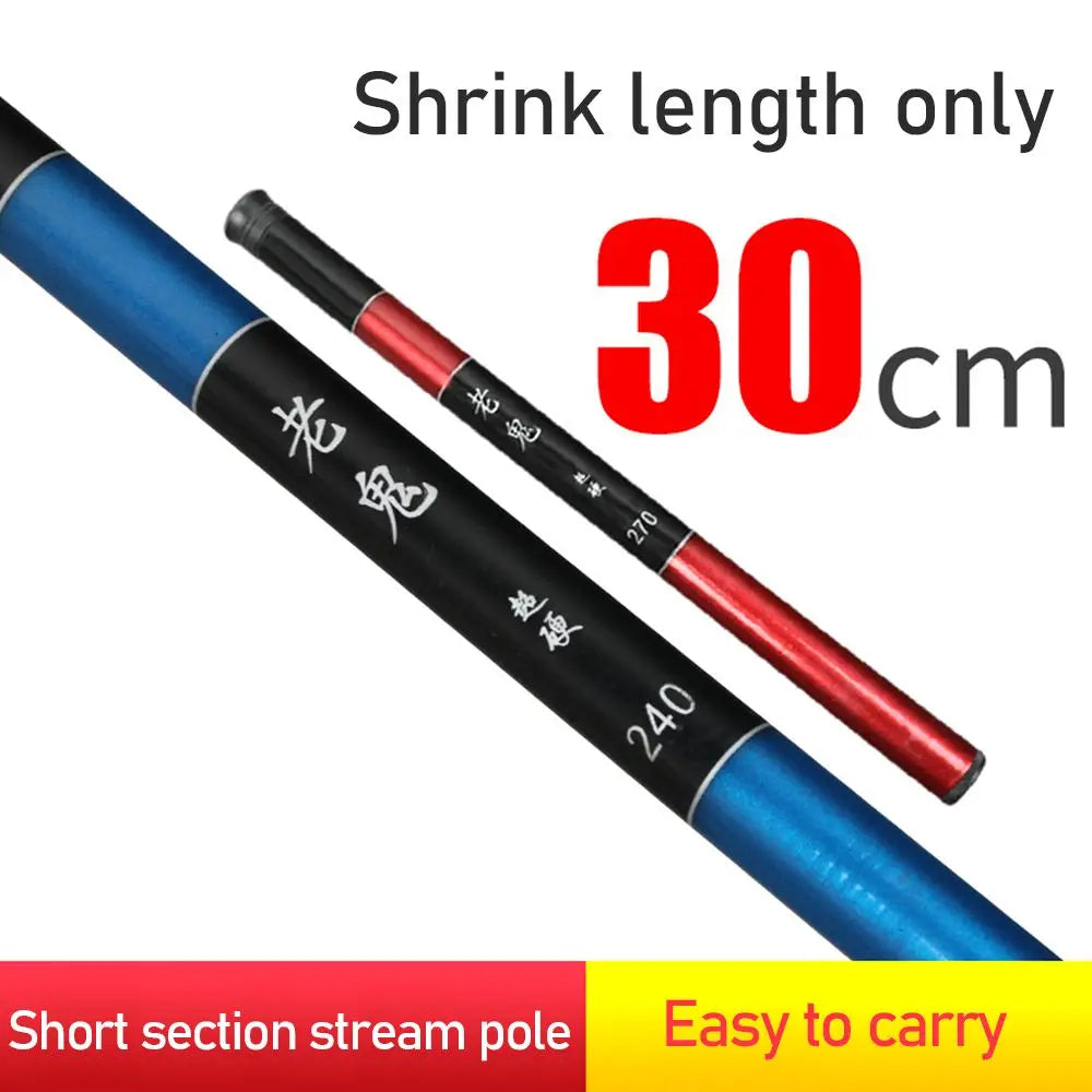 Carbon Fiber Telescopic Fishing Rod — Collapsible Hand Pole, 1.8m–3.0m