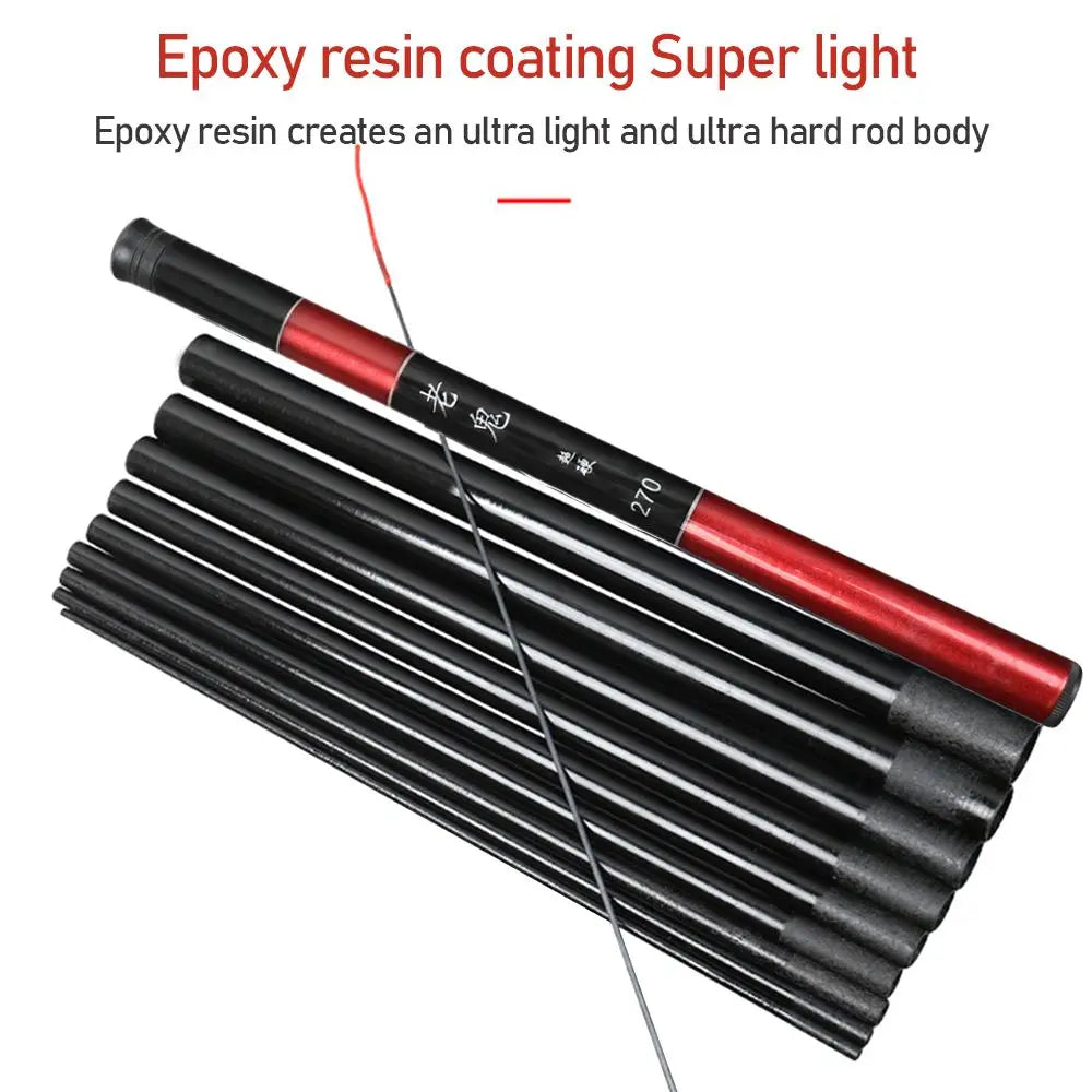 Carbon Fiber Telescopic Fishing Rod — Collapsible Hand Pole, 1.8m–3.0m
