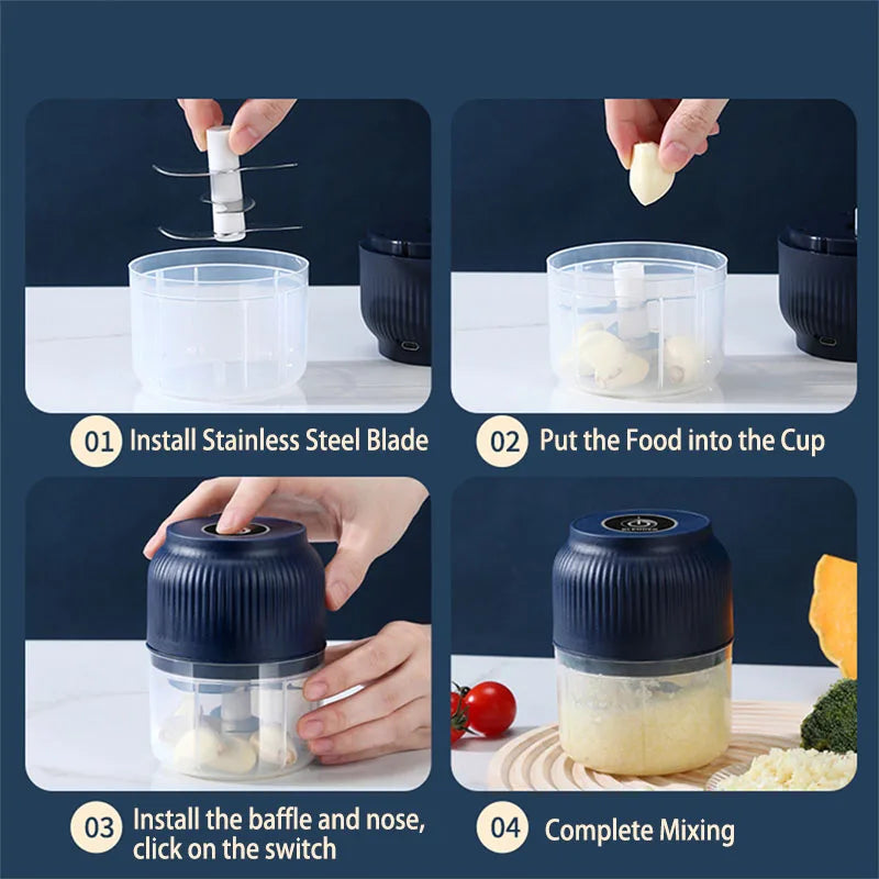 Electric Vegetable Chopper — Mini USB Food Processor