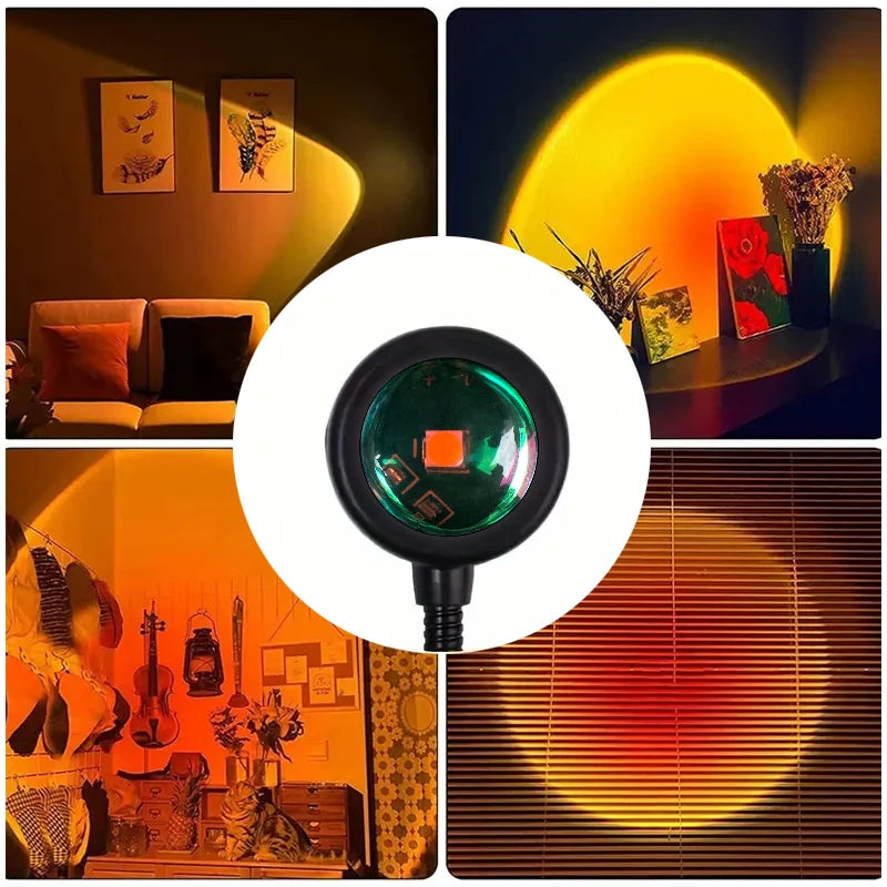 LED Sunset Projection Lamp — USB Mood Light