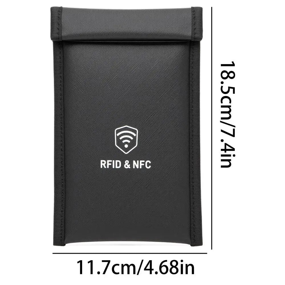 Dual-Layer Faraday Phone Pouch with Detachable Wrist Strap – Signal Blocking Privacy Sleeve