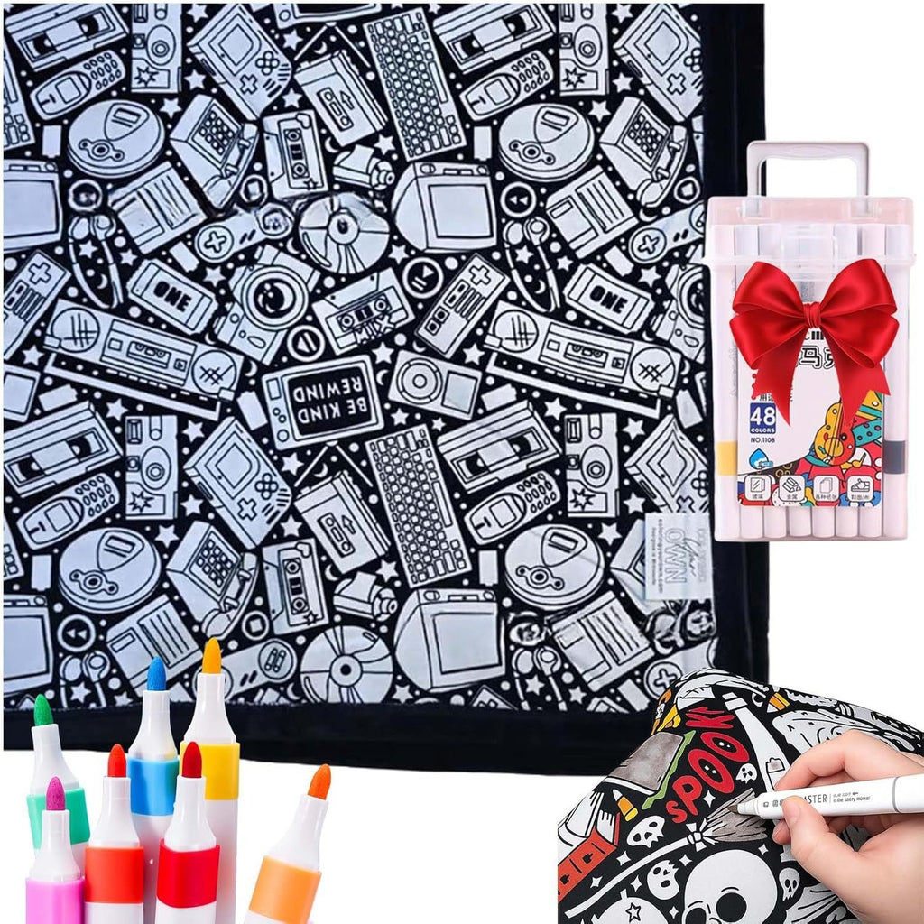 DIY Coloring Blanket With Markers