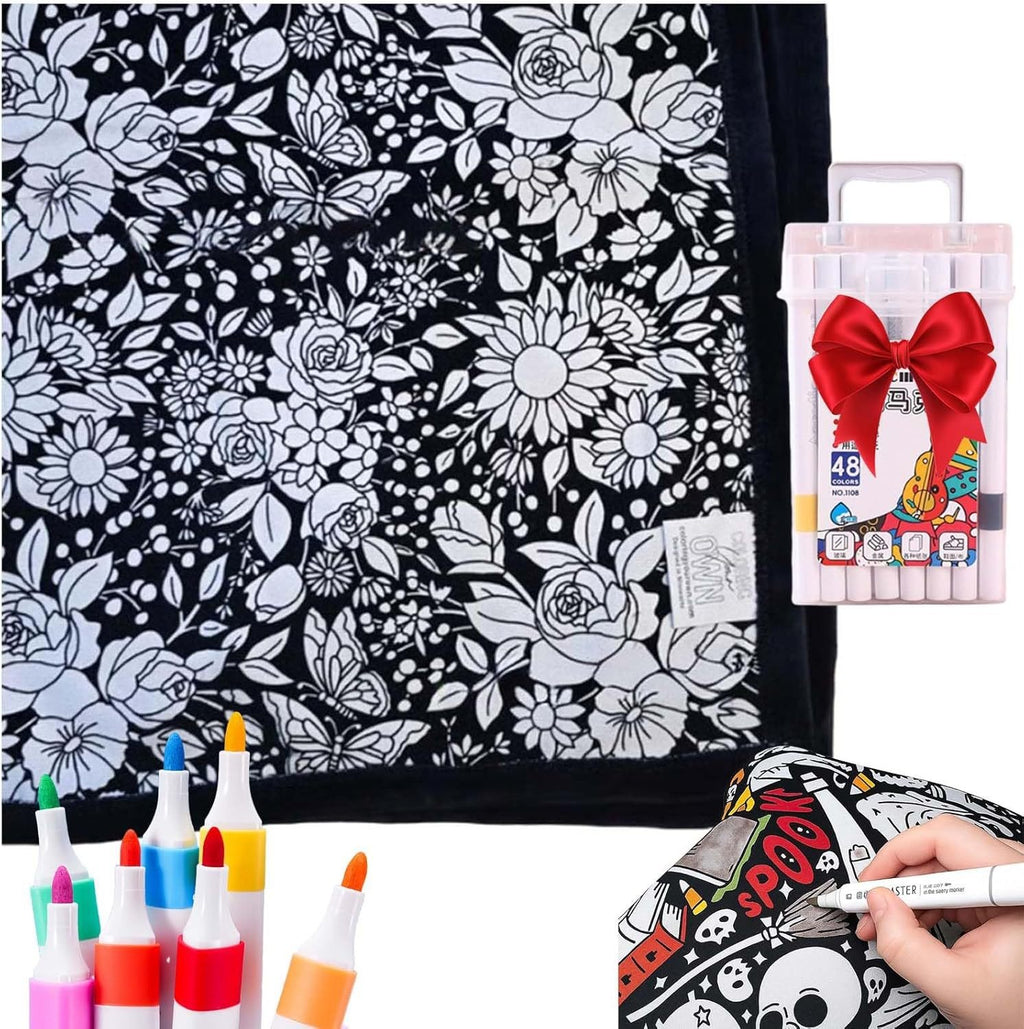 DIY Coloring Blanket With Markers